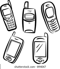 Communication icons: Cell phones 2