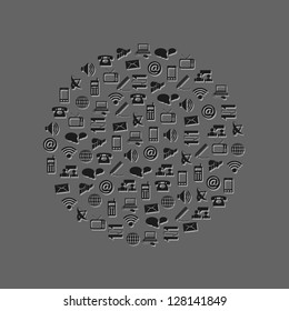 communication icons in circle