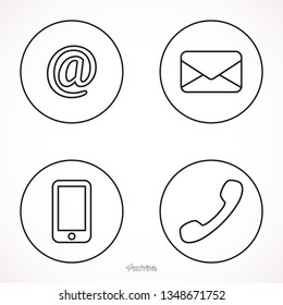 communication icons in the circle background