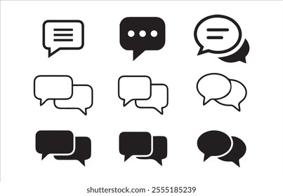 Communication icons collection. Containing discussion, speech bubble, talking, consultation and conversation icon vector illustration EPS 10