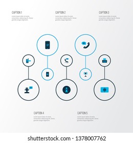 Communication icons colored set with 24/7 access, fast wifi, cancel call and other hotspot elements. Isolated vector illustration communication icons.