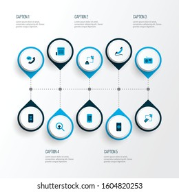 Communication icons colored set with love message, web, search dispatcher and other daily press elements. Isolated vector illustration communication icons.