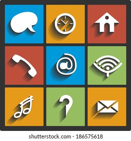 Communication icons and connection symbols