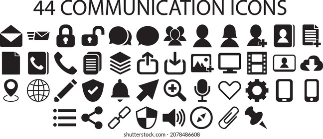 Communication icons cv bussines bussinescard