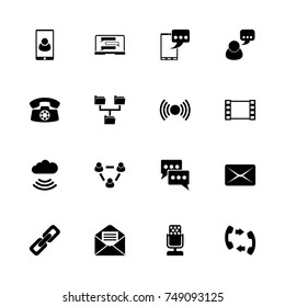 Communication icons - Expand to any size - Change to any colour. Flat Vector Icons - Black Illustration on White Background.
