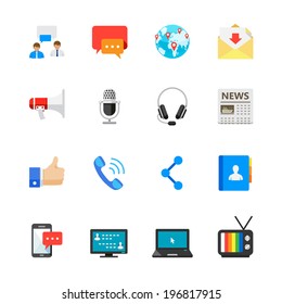 Communication Icons : Flat Icon Set for Web and Mobile Application