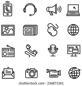 Communication icons - flat style