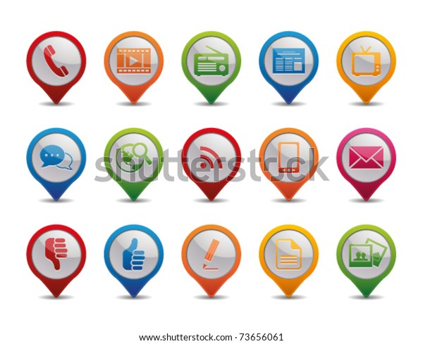 Communication icons in\
the form of GPS\
icons.