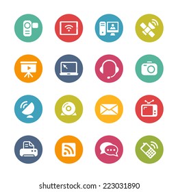 Communication Icons // Fresh Colors Series ++ Icons and buttons in different layers, easy to change colors ++