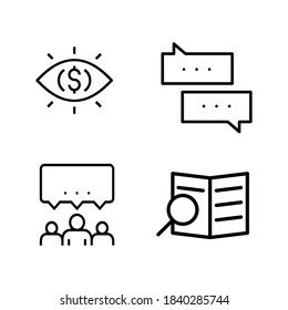 Communication icons and ideas in line style.