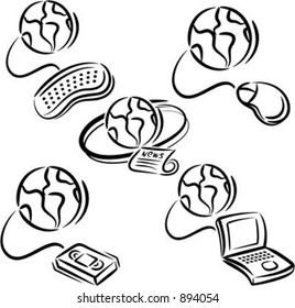 Communication icons: Modern global communication.