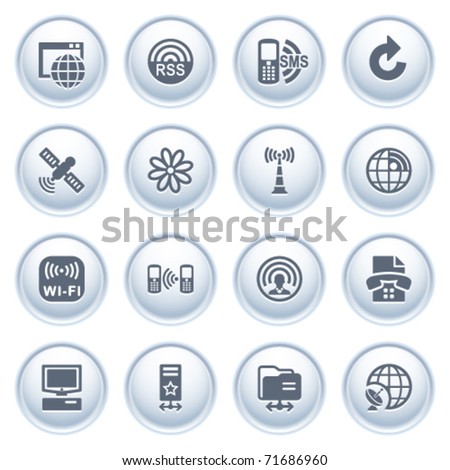 Communication icons on buttons, set 2