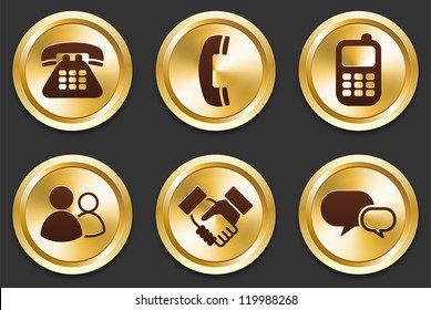 Kommunikationssymbole auf der Original-Illustration der Gold Button-Kollektion