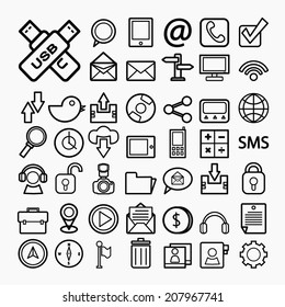 communication icons  on  White paper .Illustration eps10