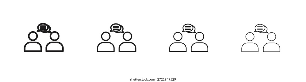 Communication icons outline black vector design. Line with editable stroke.