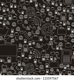 communication icons over black background. vector illustration