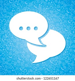 communication icons over blue background. vector illustration