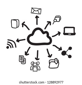 Communication icons over white background vector illustration