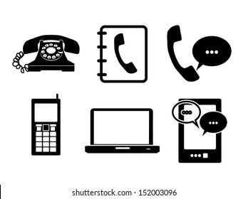 communication icons over white background vector illustration 