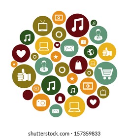 communication icons over white background vector illustration