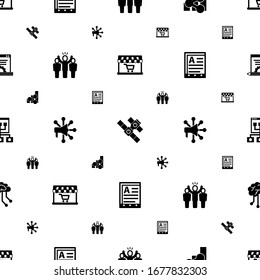 communication icons pattern seamless. Included editable filled Audio Conference, space station, social media trends, leader, Advertising Networks icons. communication icons for web and mobile.