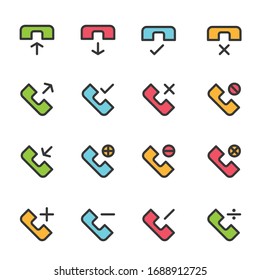 communication icons  Phone  Line Color  Vector Illustration