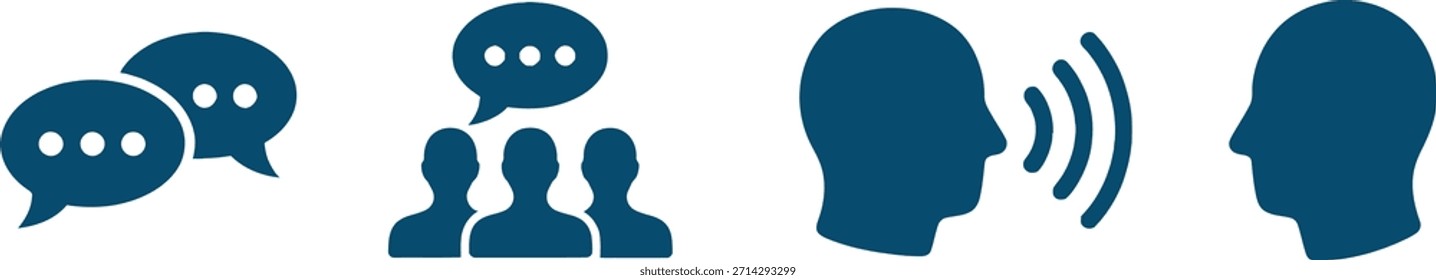 Communication icons representing human interaction