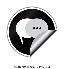 Communication Icons with round sticker