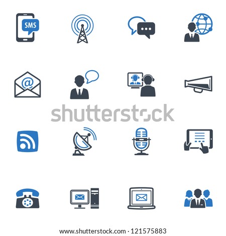 Communication Icons Set 1 - Blue Series