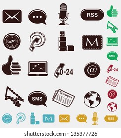 communication icons set