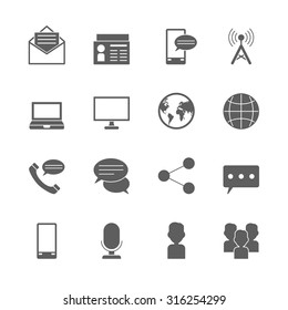 communication icons set