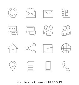 communication icons set
