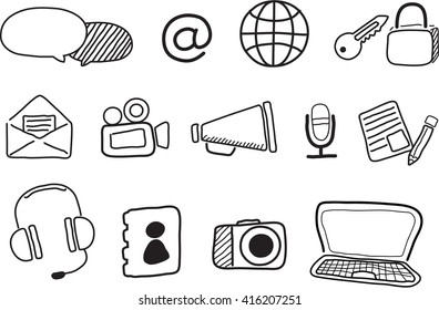 communication icons set
