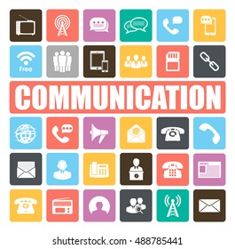 Communication icons set