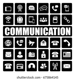 Communication icons set