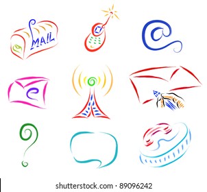 communication icons set