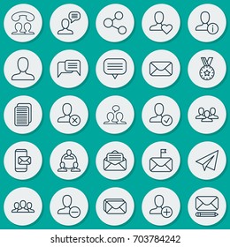 Communication Icons Set. Collection Of Connect, Medal, Conversation And Other Elements. Also Includes Symbols Such As Mail, Important, Internet.