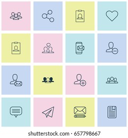 Communication Icons Set. Collection Of Conversation, Online Letter, Identity Card And Other Elements. Also Includes Symbols Such As Page, Soul, Feelings.