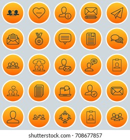 Communication Icons Set. Collection Of Edit, Connect, Web Profile And Other Elements. Also Includes Symbols Such As Reward, Talk, Postbox.