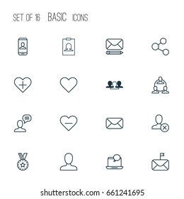 Communication Icons Set. Collection Of Follow, Edit Mail, Badge And Other Elements. Also Includes Symbols Such As Follow, Identity, Feelings.