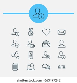 Communication Icons Set. Collection Of Follow, Read Message, Ban Person And Other Elements. Also Includes Symbols Such As Mail, Publish, Add.