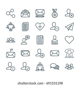 Communication Icons Set. Collection Of Mailbox, Remove, Medal And Other Elements. Also Includes Symbols Such As Award, Society, Significant.