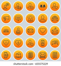 Communication Icons Set. Collection Of Online Letter, Talking Person, Group And Other Elements. Also Includes Symbols Such As Mail, Call, People.