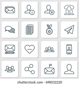 Communication Icons Set. Collection Of Personal Data, Society, Call And Other Elements. Also Includes Symbols Such As Web, Inbox, Employee.