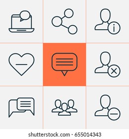 Communication Icons Set. Collection Of Publication, Mail Notification, Text Bubble And Other Elements. Also Includes Symbols Such As Delete, Refuse, Messaging.
