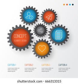 Communication Icons Set. Collection Of Startup, Profile Data, Publication And Other Elements. Also Includes Symbols Such As User, Feelings, Web.