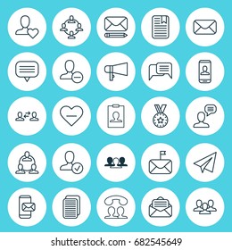 Communication Icons Set. Collection Of Teamwork, Edit, Significant And Other Elements. Also Includes Symbols Such As Pen, Significant, Internet.