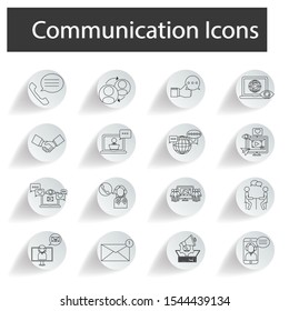 Communication icons set concept. Creative idea design. Flat vector illustration use for presentation, mobile app or web page