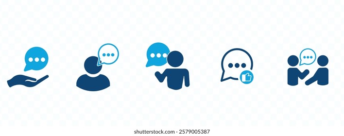 Communication icons set. Discussion, speech bubble icon vector illustration