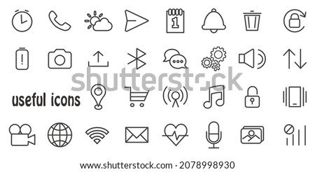 communication icons. set of linear vector icons.